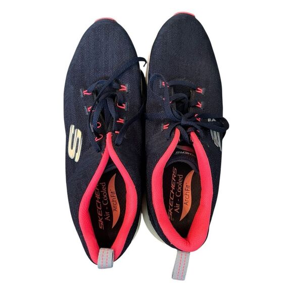 Navy and Pink Athletic Sneakers - Sketchers Size 10 - Picture 3 of 6